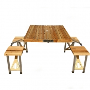 میز و صندلی سایبان دار چوبی
